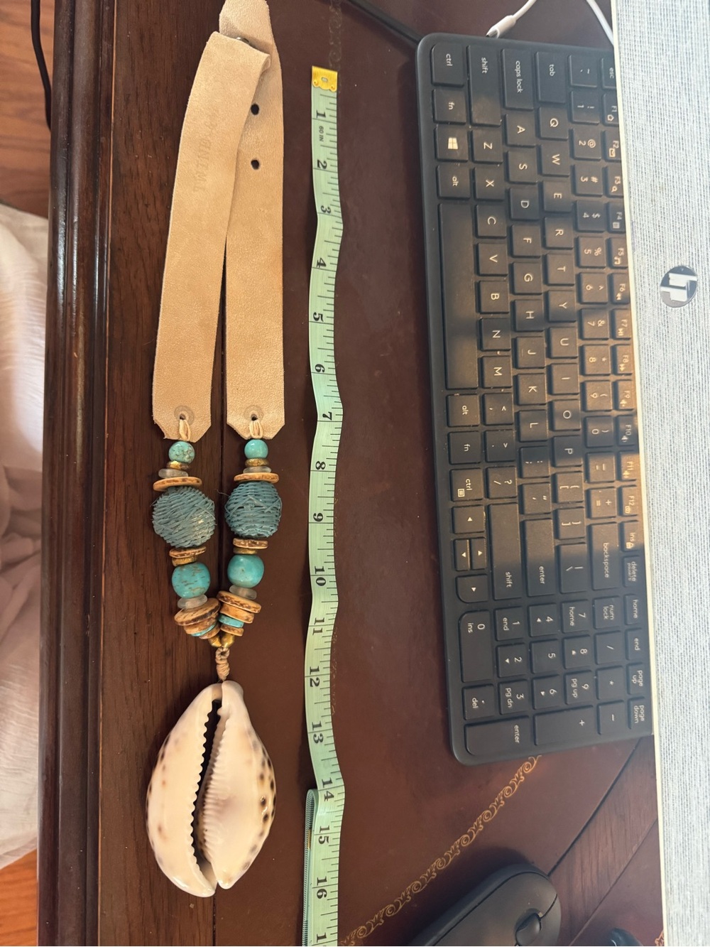 Boho Turquoise Beaded Shell Necklace